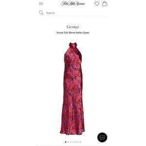 Gestuz Vinola Silk-Blend Halter Gown - Size 38 (6)